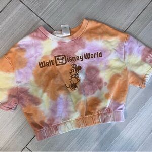 Disney Tie-Dye short sleeve Sweatshirt - Orange, Pink, Yellow Size large